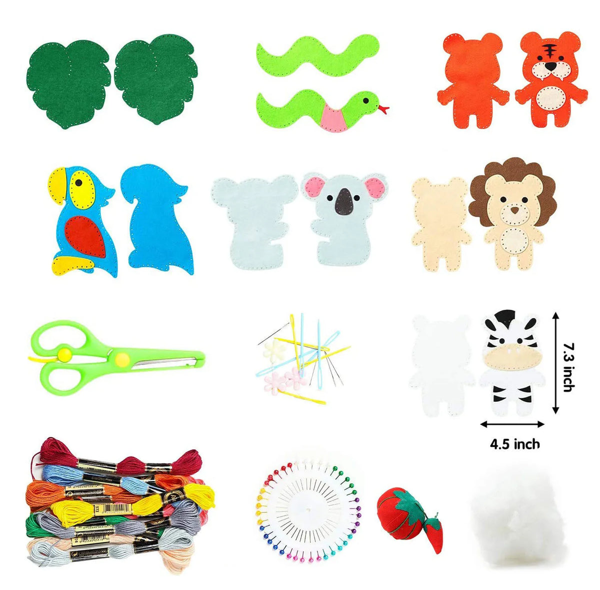 DIY Felt Animals Sewing Craft Kit for Beginners With Multiple Sewing Tools DIY Projects Craft and Sew Set Gift for Girls Boys
